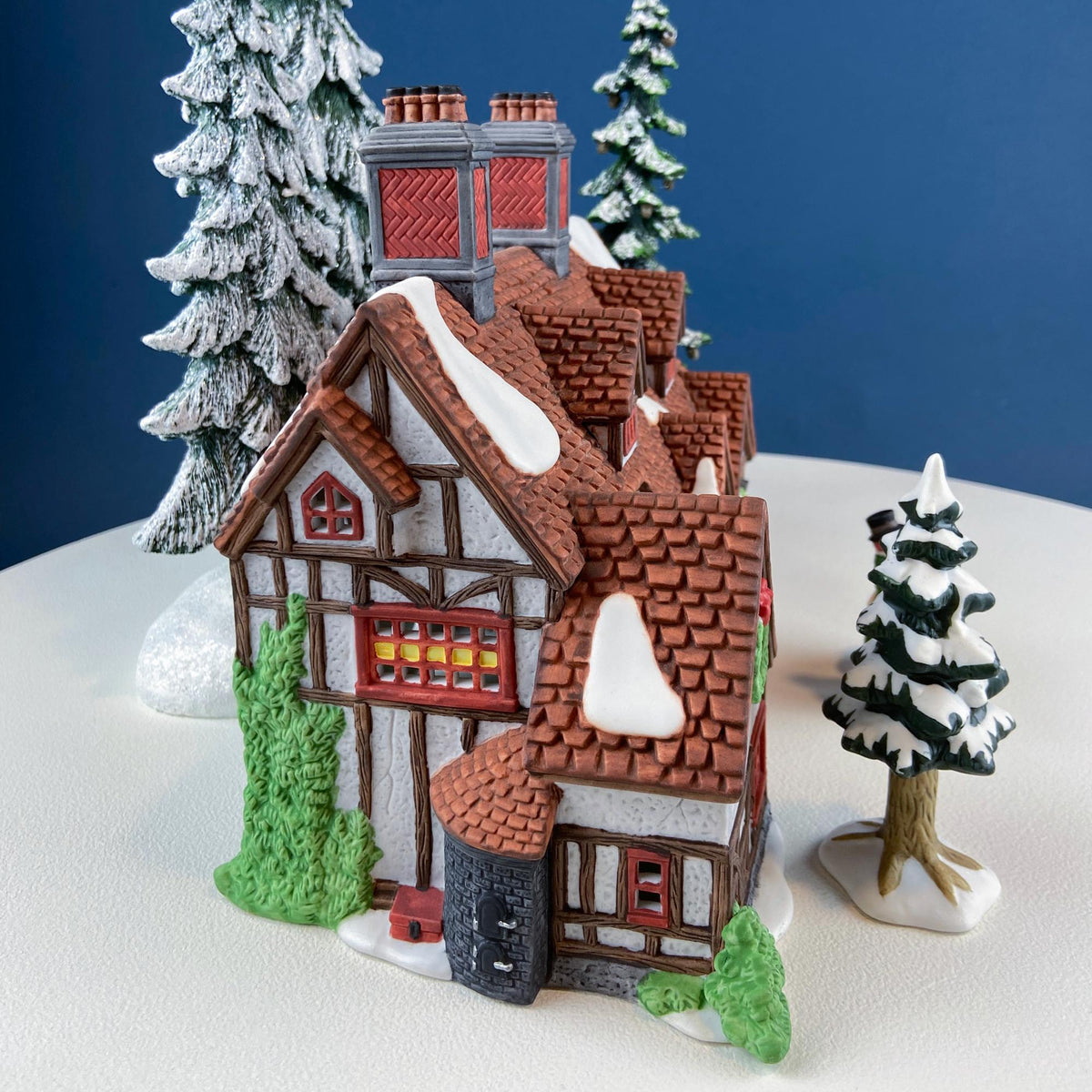 Illuminated Ashbury Inn By Dept. 56. Vintage Christmas Village Porcelain House. Dickens' Village Series. Home or Retail Decor. Kids Room.