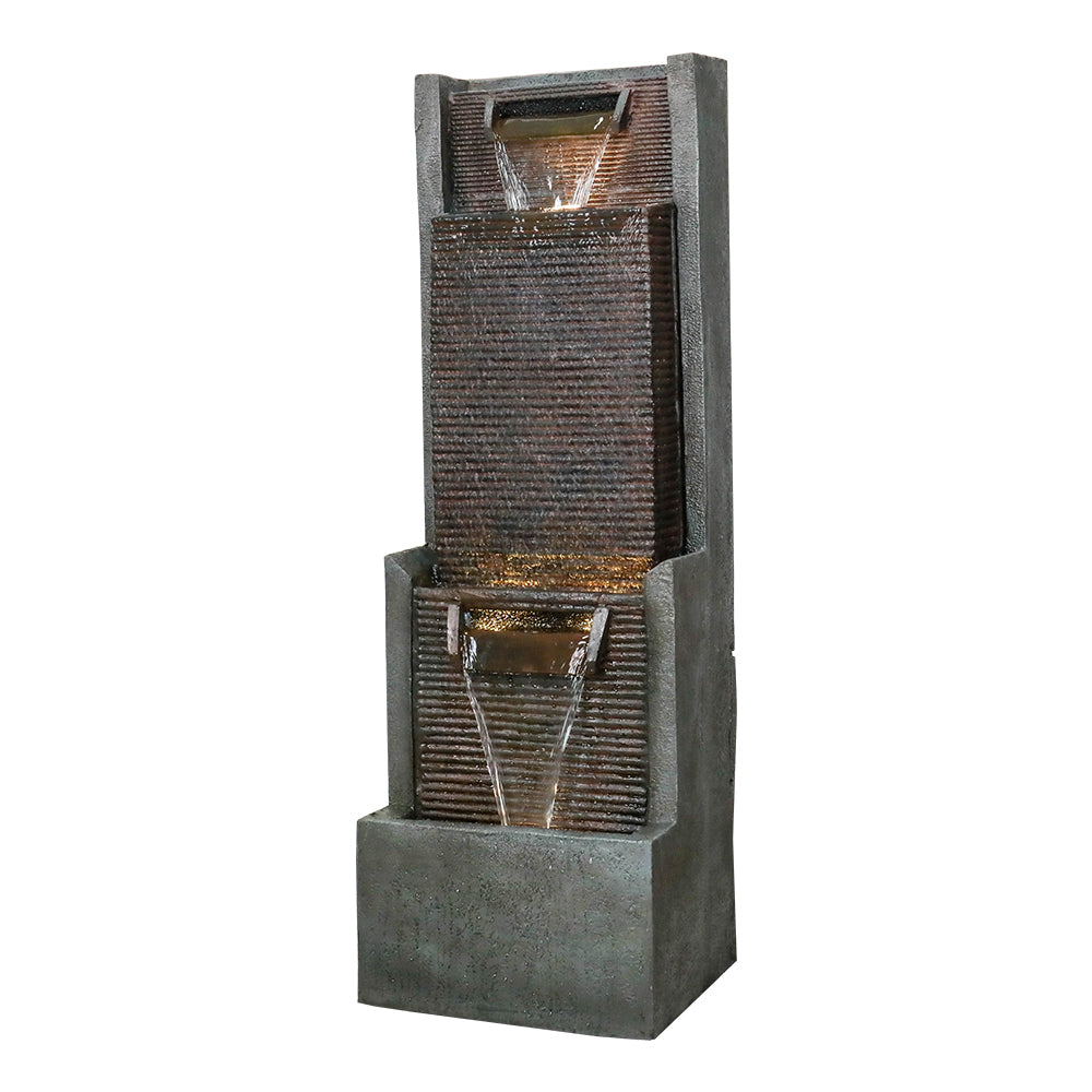 Resin Slim Outdoor Wall Fountain 39 Inch 11 Inch Deep