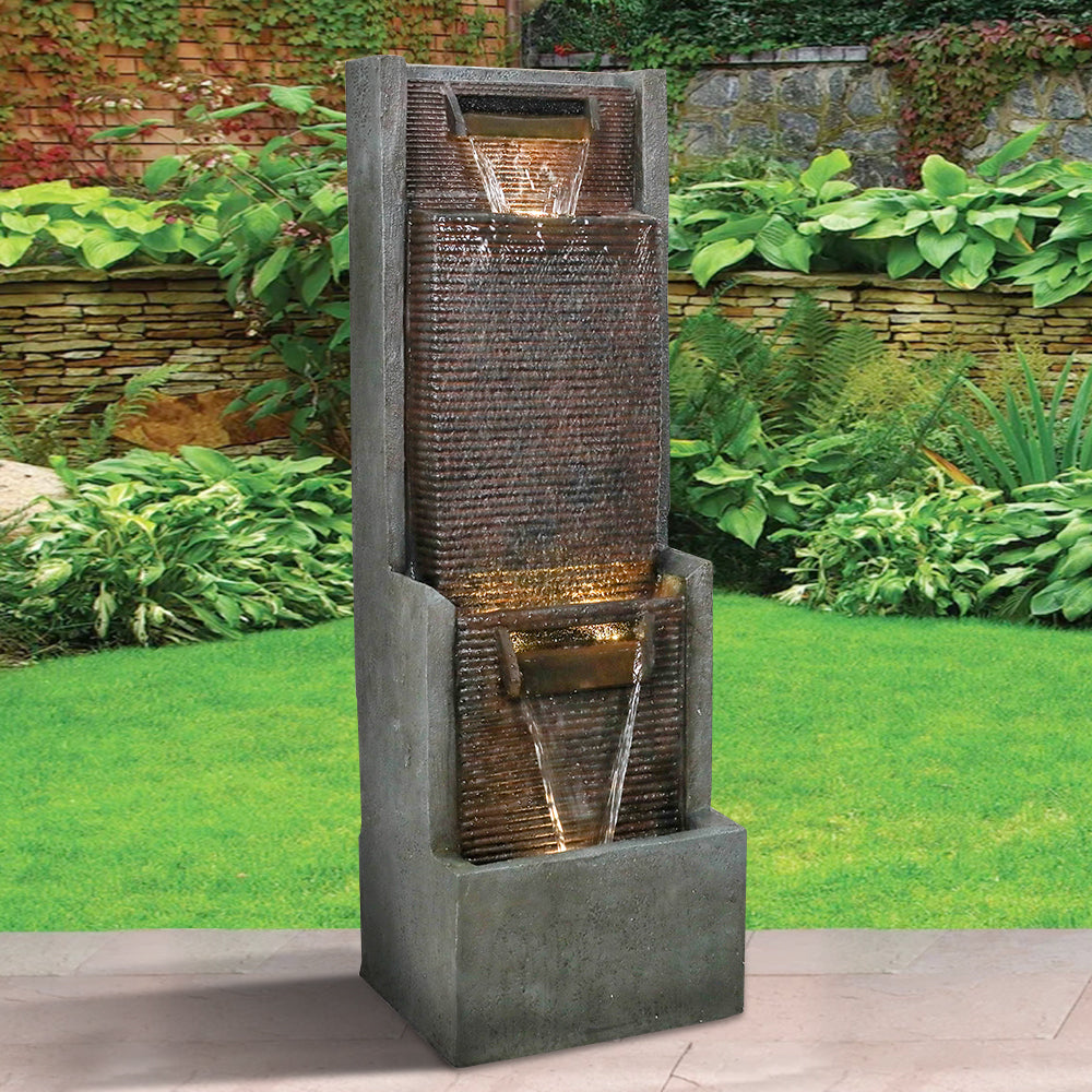 Resin Slim Outdoor Wall Fountain 39 Inch 11 Inch Deep